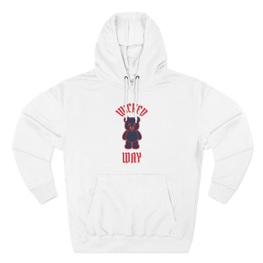 "Wicked Way" Deady Bear Red & Blue Fleece Hoodie