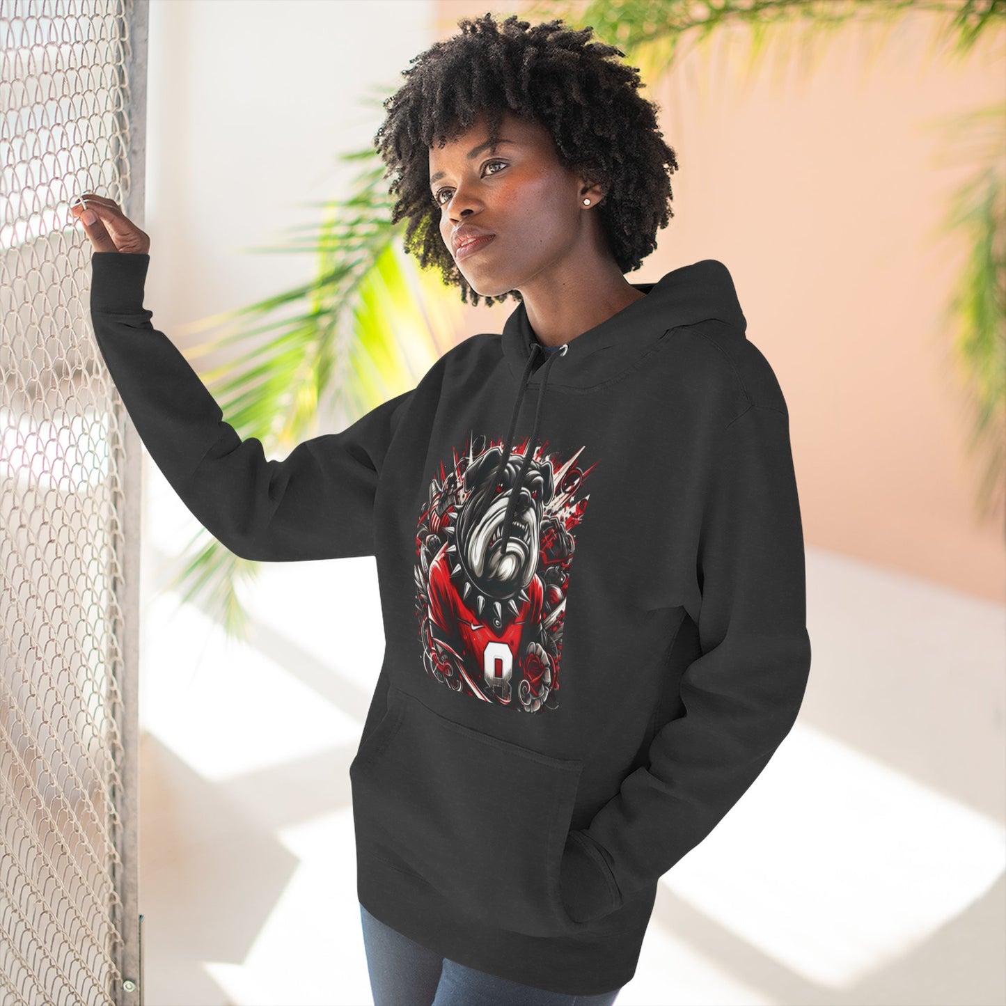 'Georgia Bulldog Cool Portrait' Three-Panel Fleece Hoodie