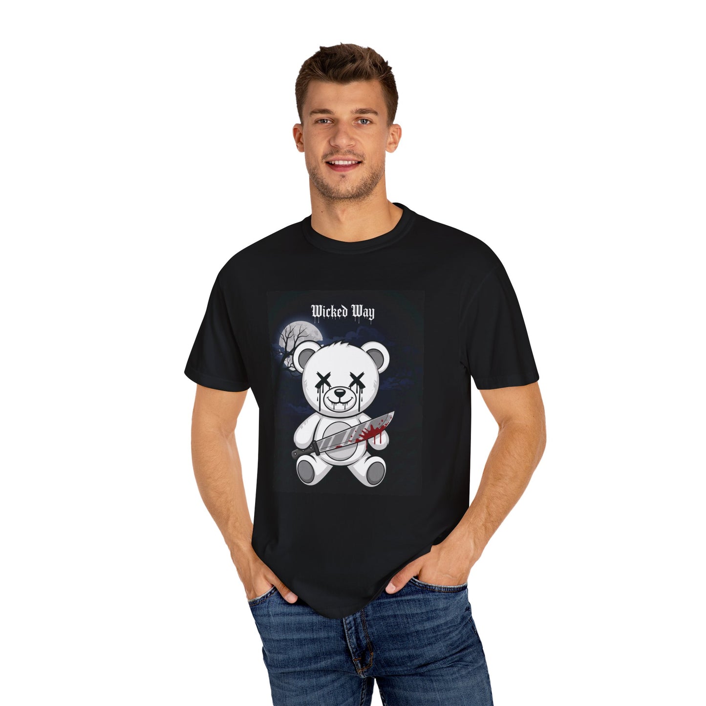 Limited Edition "Wicked Way" Machete 'Midnight' Block Teddy Graphic T-Shirt