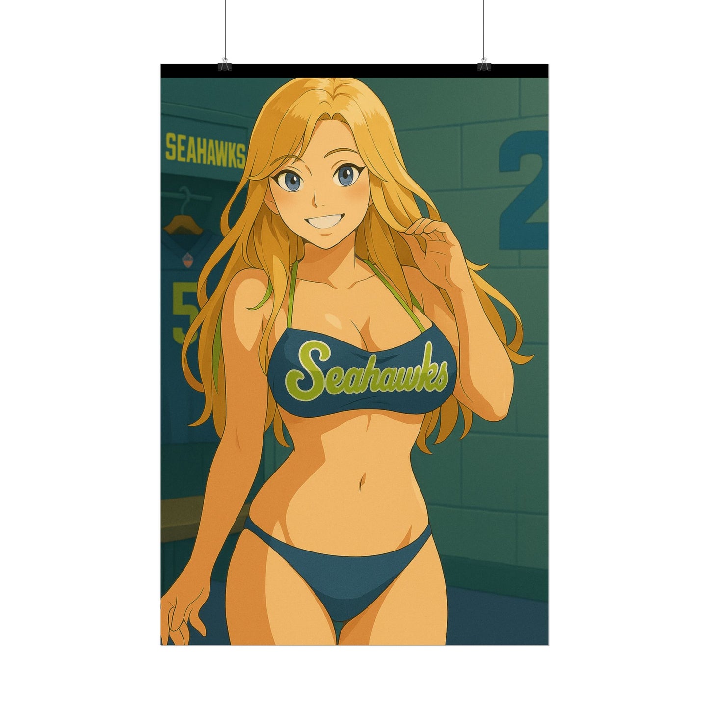 Loco Fits Anime Girls 'Seahawks Girl Swimsuit 1' Poster