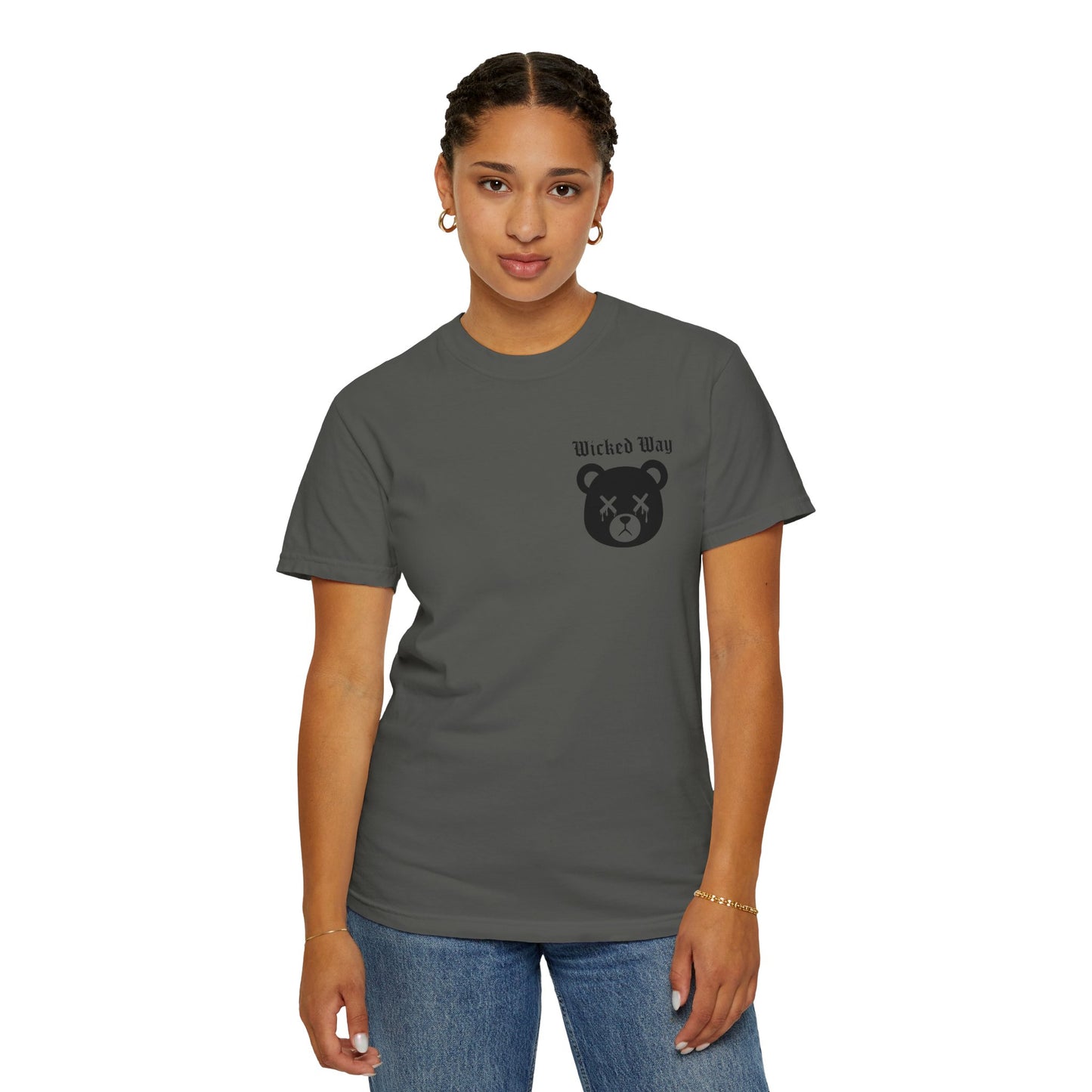 "Wicked Way" Dead Bear Head Pocket Logo Graphic T-Shirt (Multi Color Options)