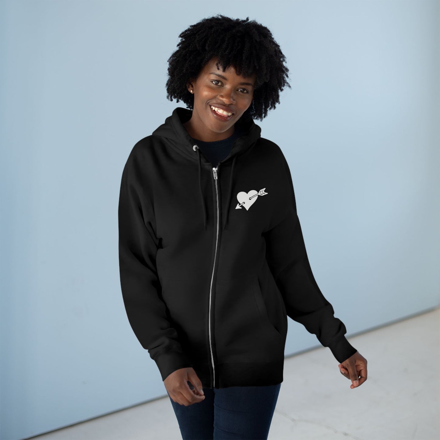 Exclusive "Baddie Street" Arrow Heart V1 & V2 Logo Zip-Up Hoodie