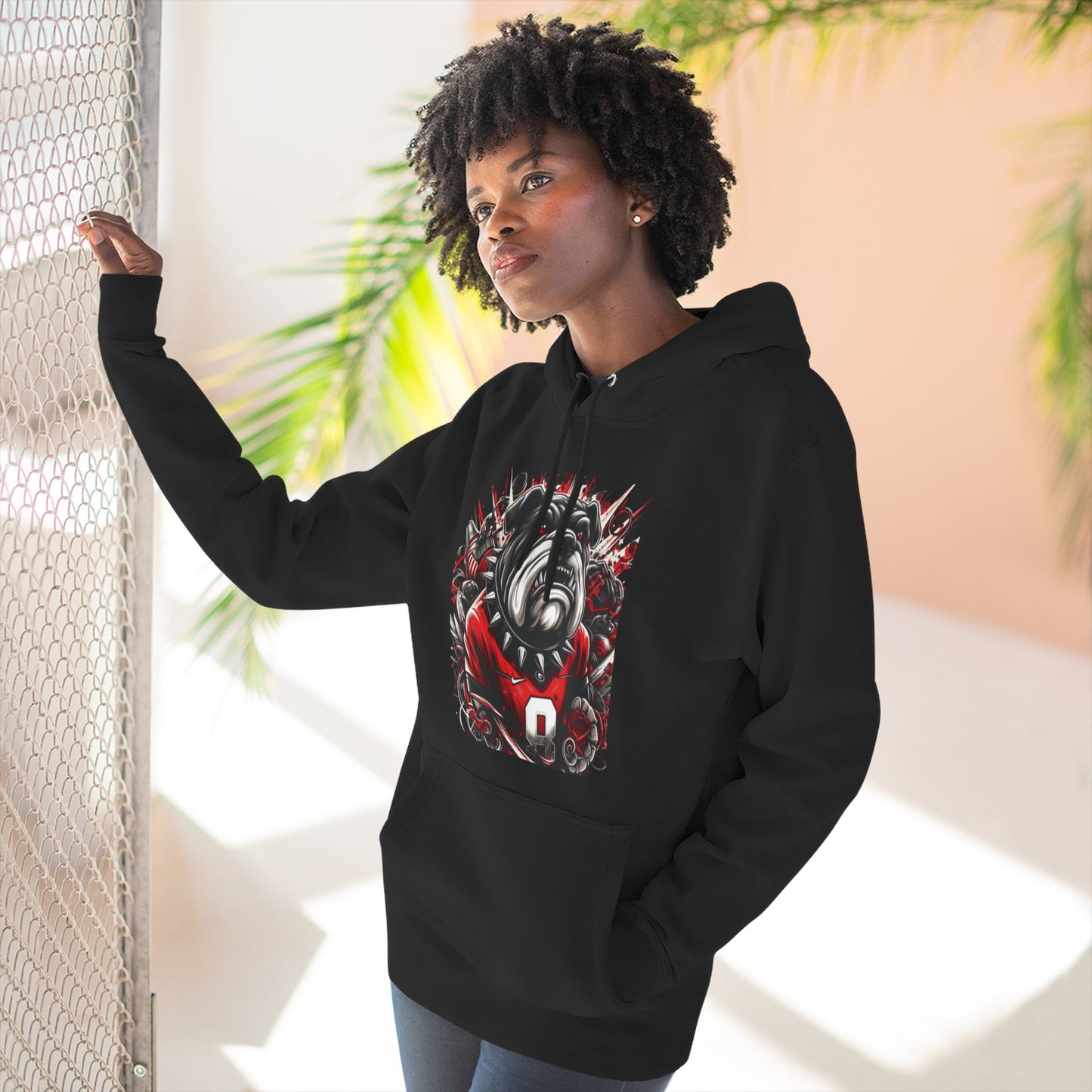 'Georgia Bulldog Cool Portrait' Three-Panel Fleece Hoodie