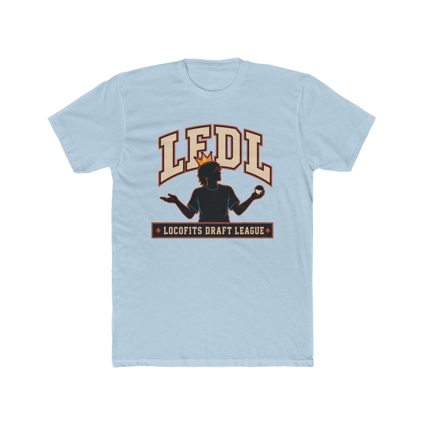 LocoFits Draft League AP Portrait Silhouette Logo Cotton Crew Tee