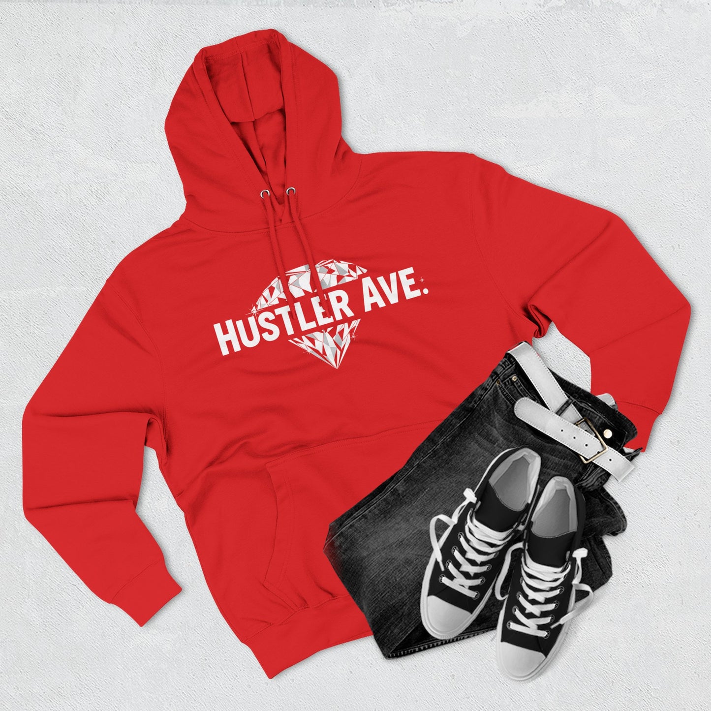 Base "Hustler Ave" Diamond Status College Hoodie