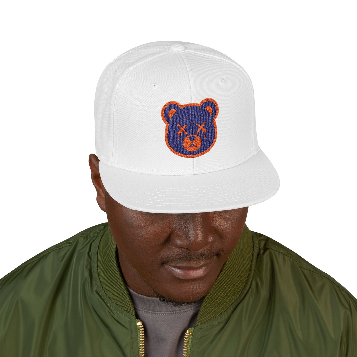 "Wicked Way" Deady Bear Head Royal Blue & Orange Snapback