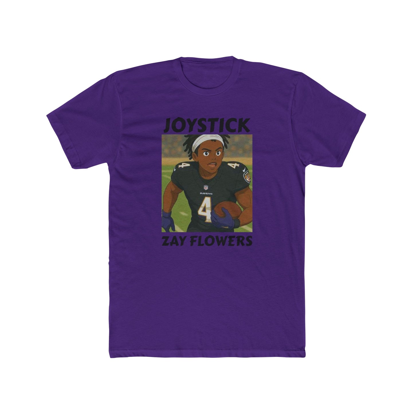 Anime Football 'Joystick Zay Flowers' Cotton Crew Tee