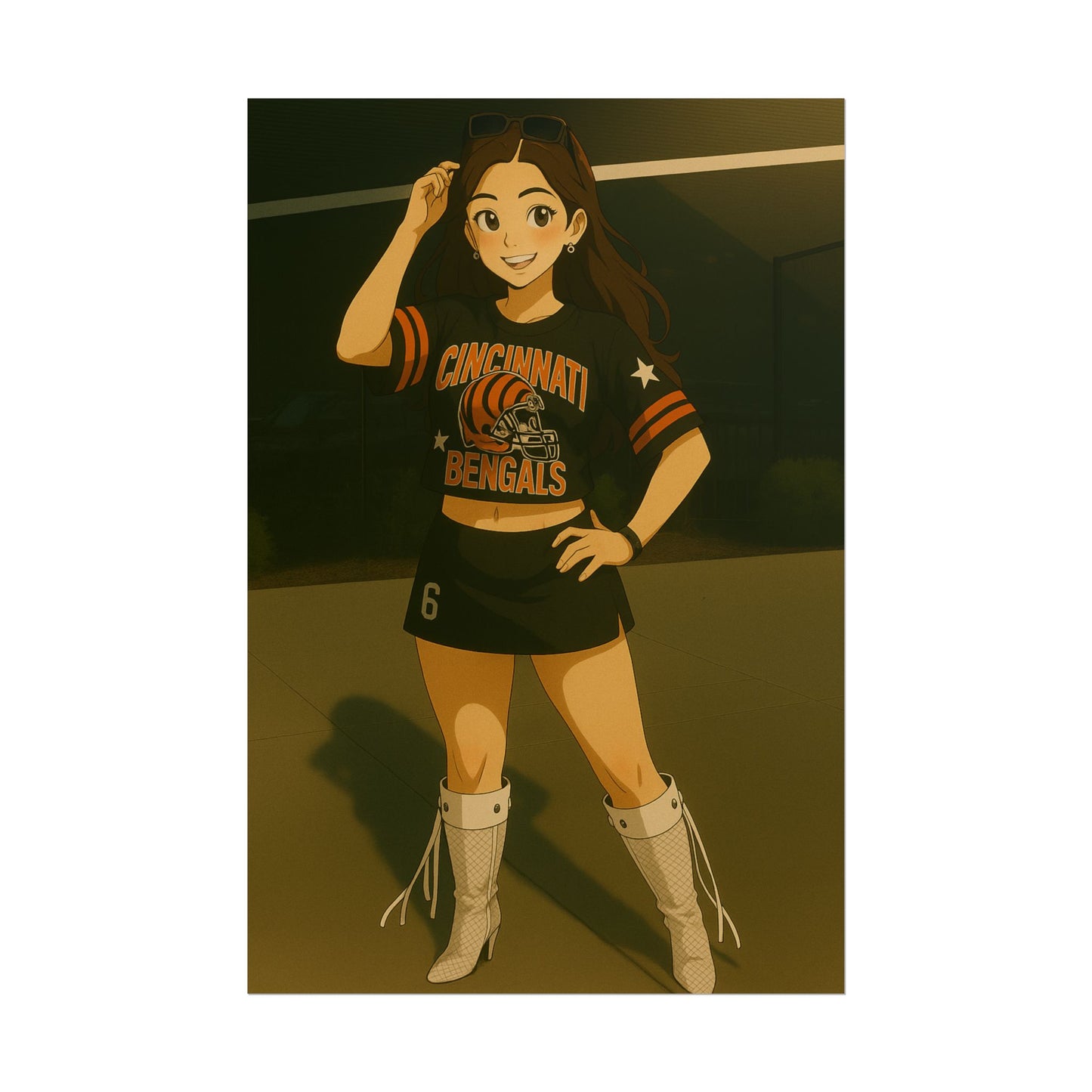 Loco Fits Anime Girls 'Bengals Girl 1' Poster