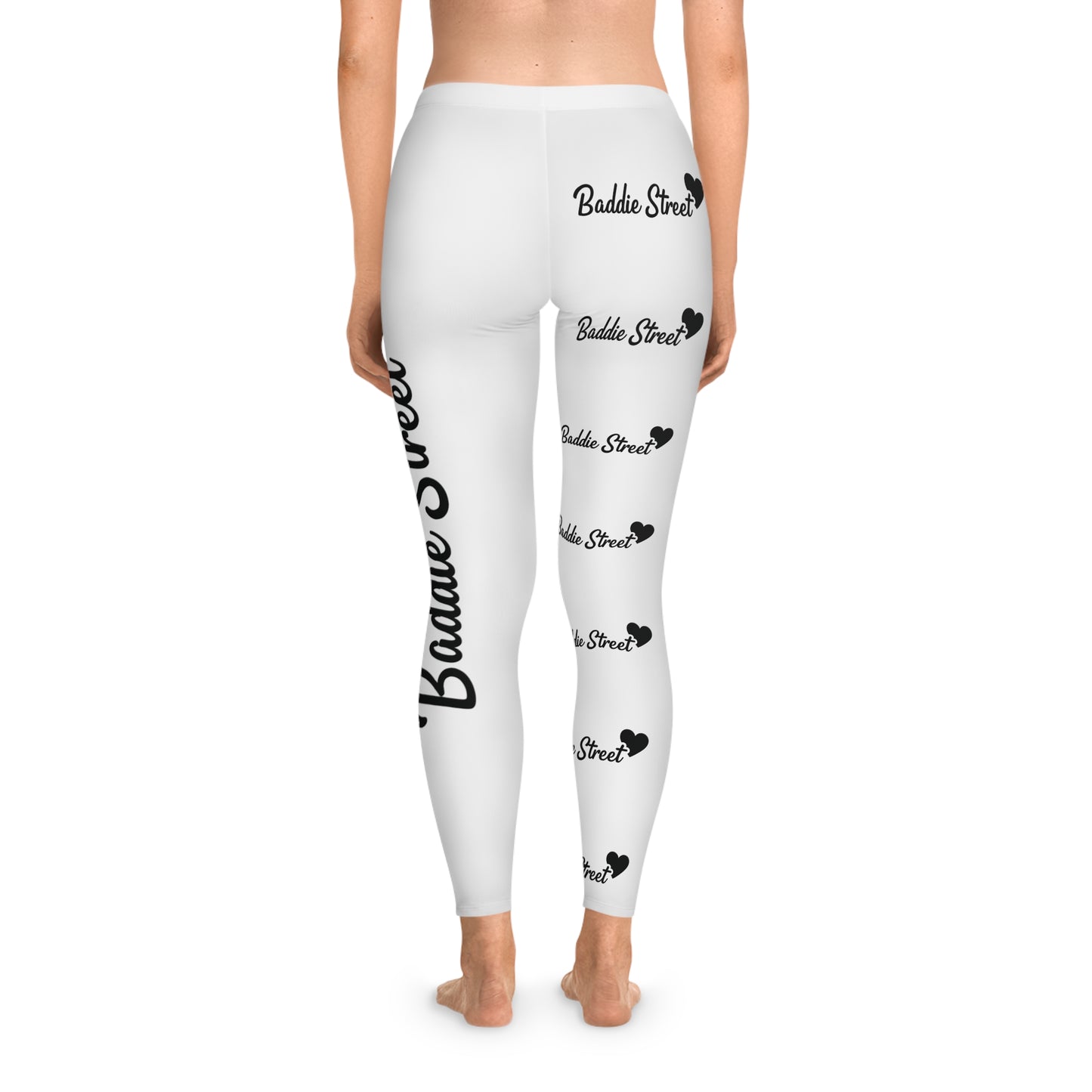 "Baddie Street" Script Heart V1 Stretchy Leggings Active Fitness Wear