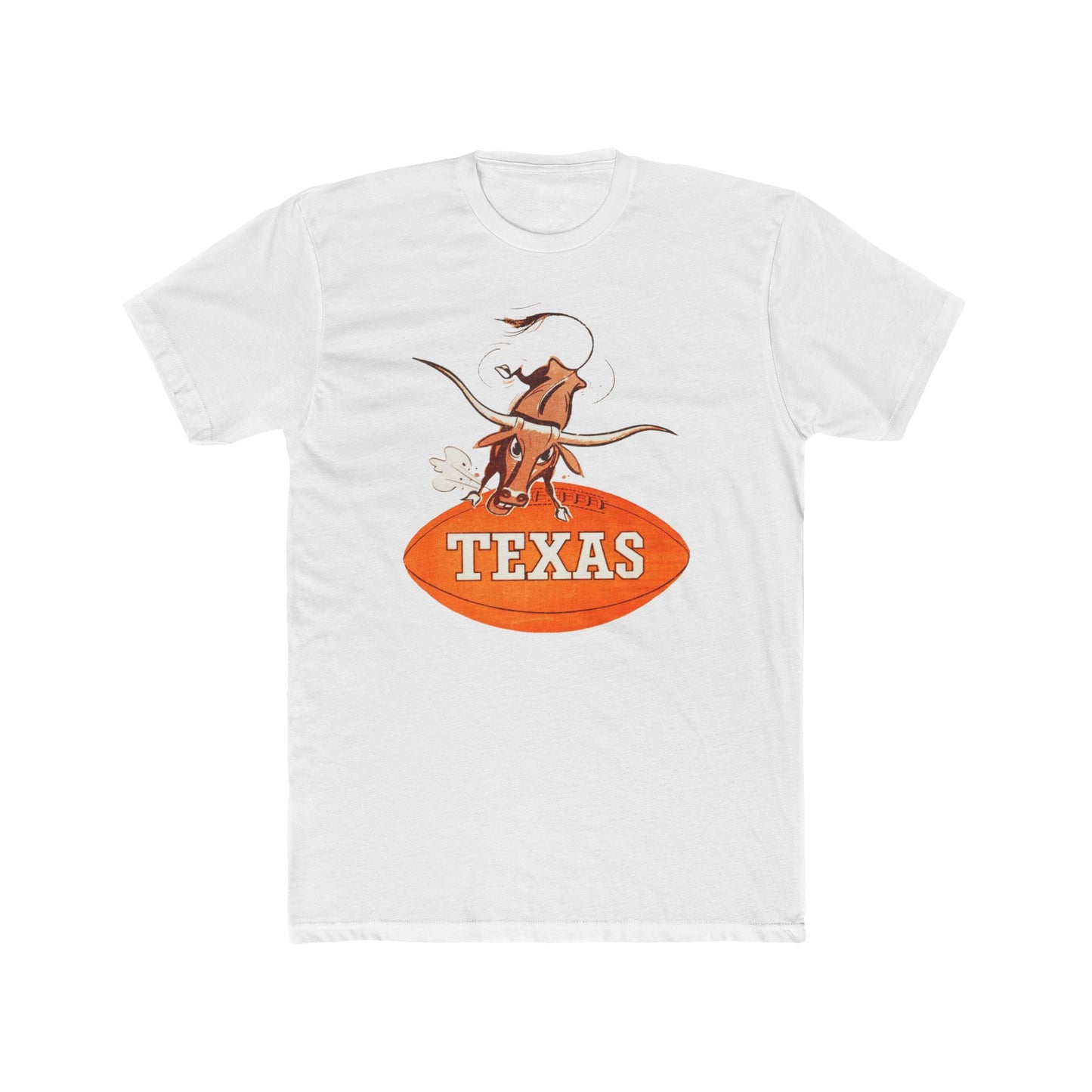 'Texas Longhorn Bevo Football' Cotton Crew Tee