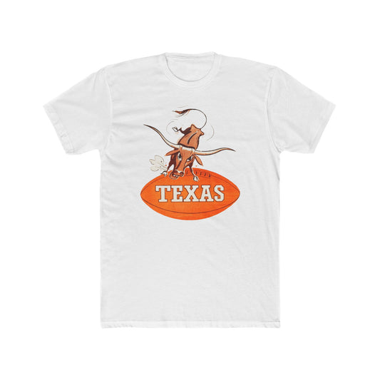 'Texas Longhorn Bevo Football' Cotton Crew Tee