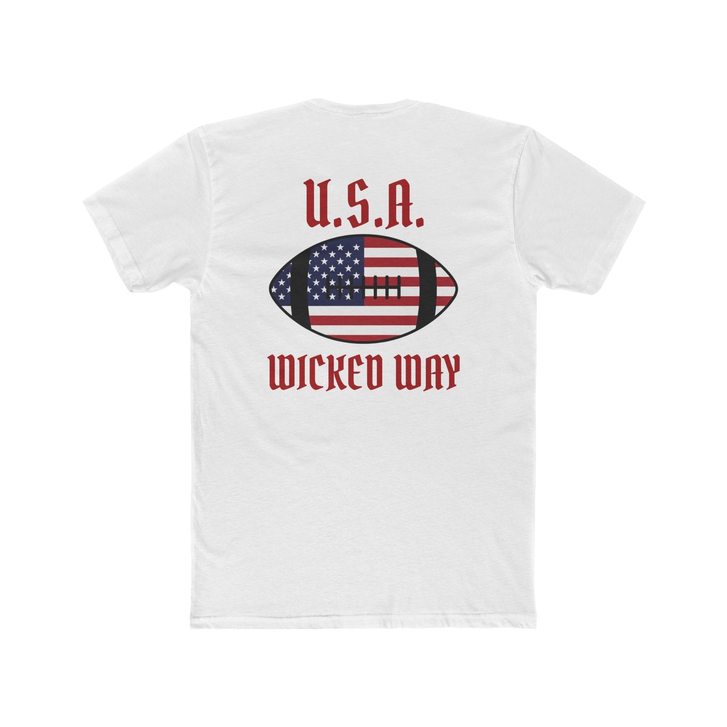 "Wicked Way" Nation Deady Bear U.S.A. Football Cotton Crew Tee