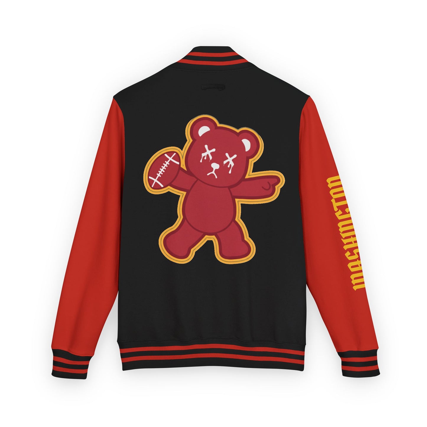Red & Black "Wicked Way" Washington Deady Bear Football Heavyweight Letterman Jacket