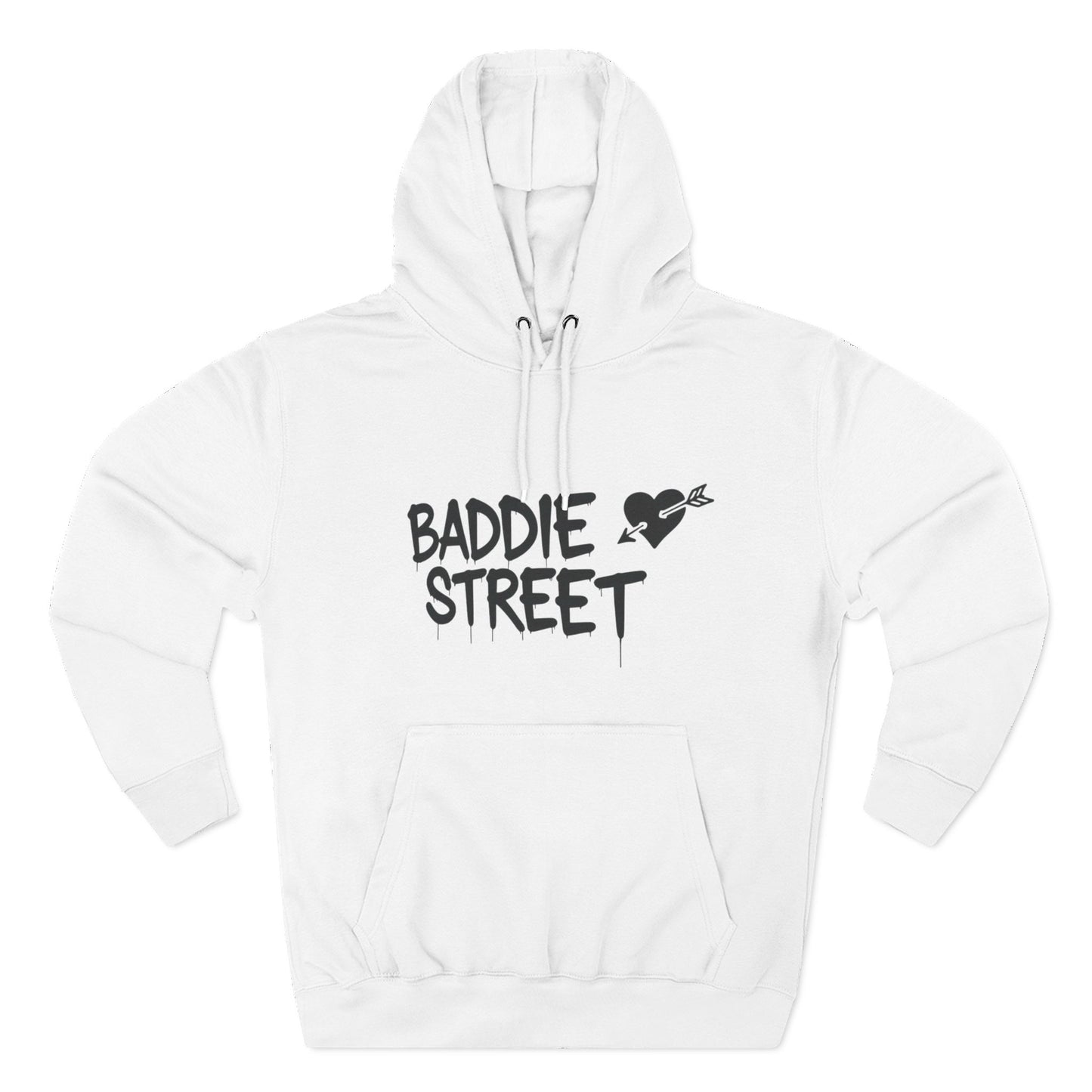 "Baddie Street" Arrow Heart V2 Front V1 Back Logo Fleece Hoodie