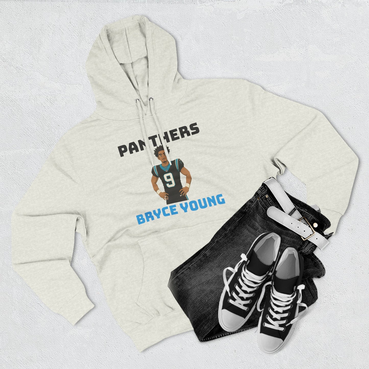 Anime Football 'Panthers Bryce Young' Three-Panel Fleece Hoodie