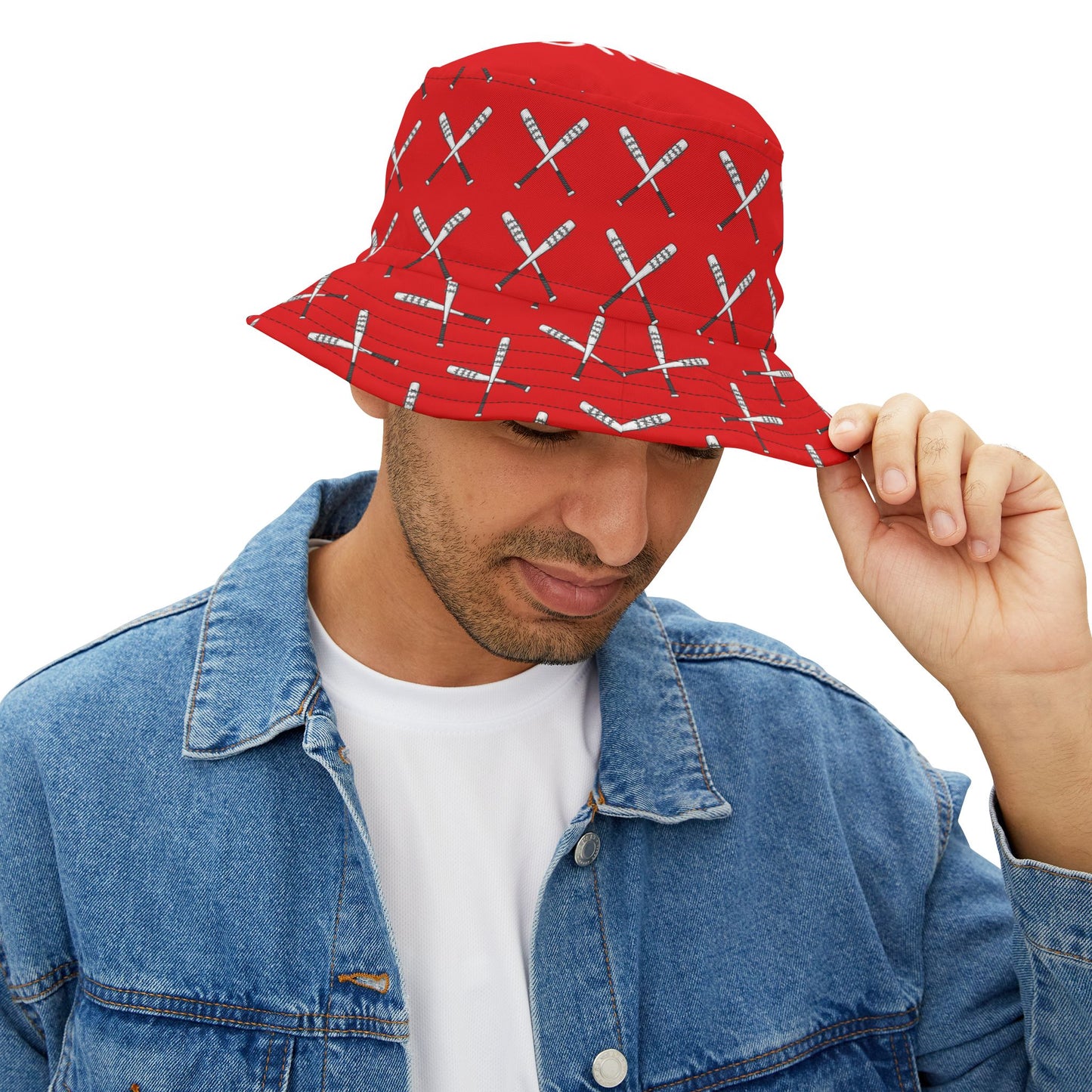 "Baddie Street" Baddie Bat Red Bucket Hat