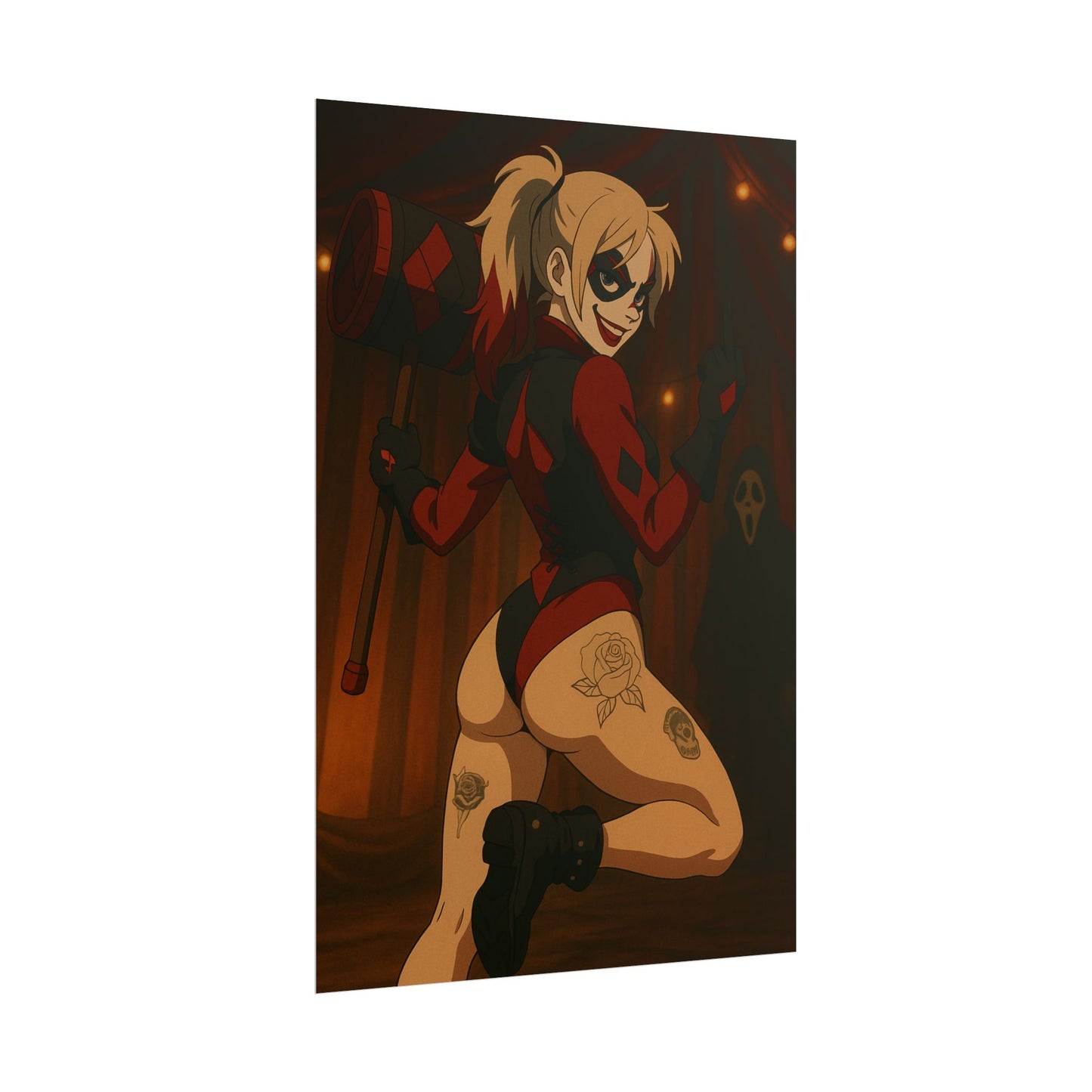 Loco Fits Anime Girls 'Harley Quinn Cosplay' Poster