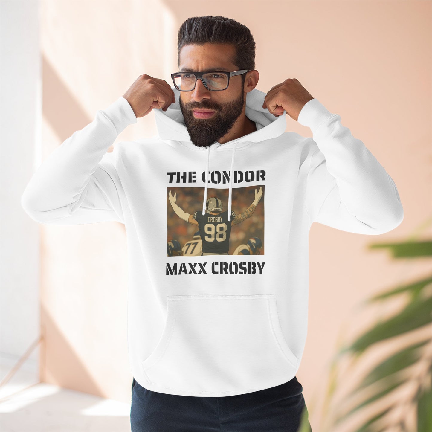 Anime Football 'The Condor Maxx Crosby' Three-Panel Fleece Hoodie