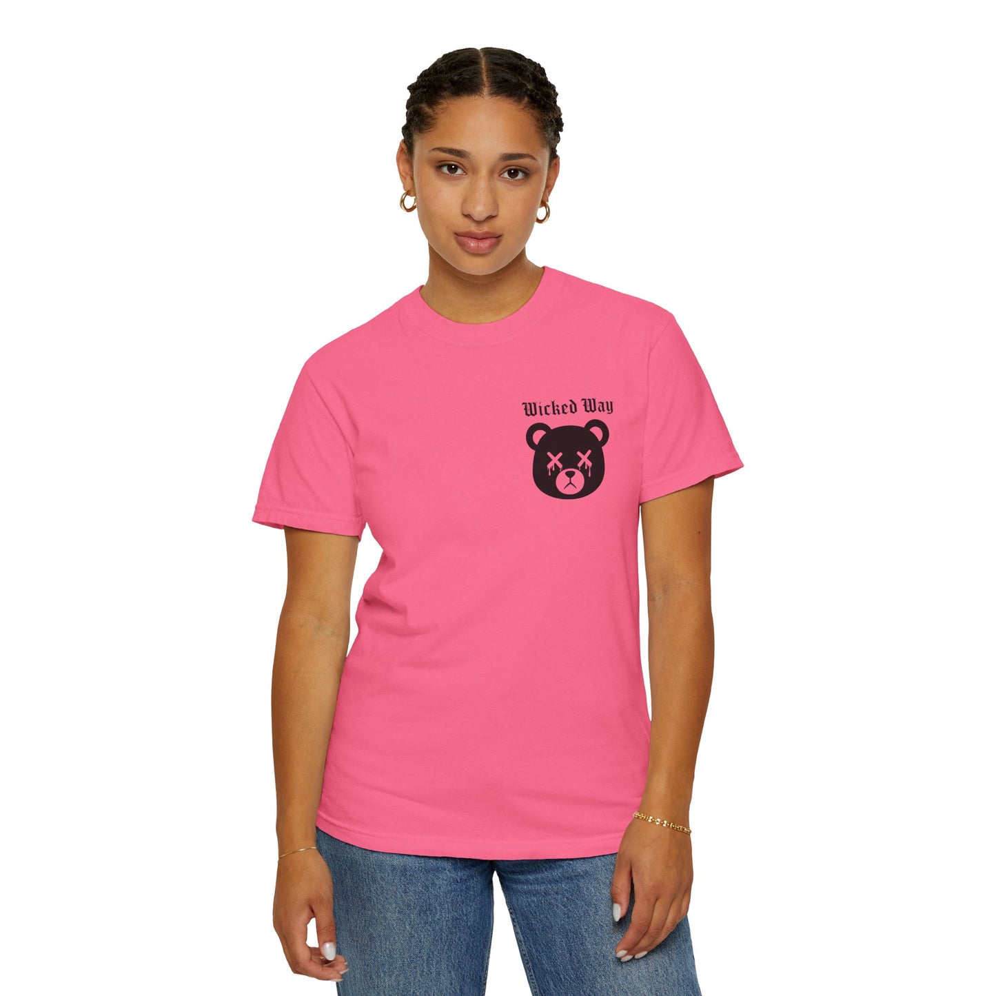 "Wicked Way" Dead Bear Head Pocket Logo Graphic T-Shirt (Multi Color Options)