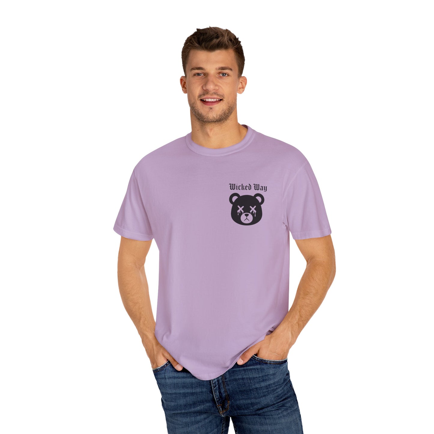 "Wicked Way" Dead Bear Head Pocket Logo Graphic T-Shirt (Multi Color Options)