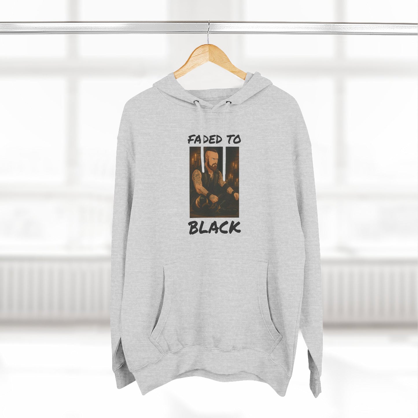 Loco Fits Anime Wrestling 'Faded to Black' Three-Panel Fleece Hoodie