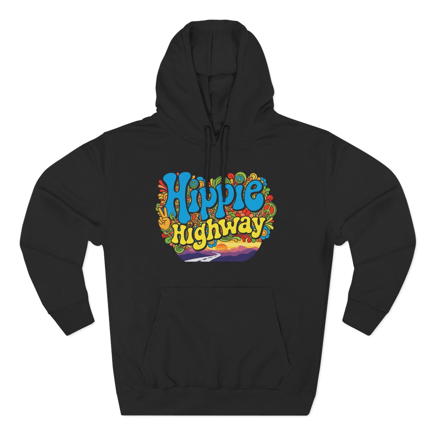"Hippie Highway" Open Mind Open Road Fleece Hoodie