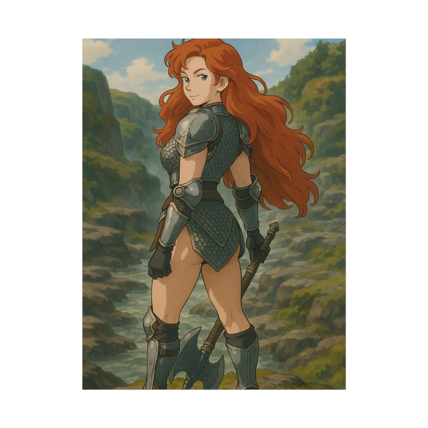 Loco Fits Anime Girls 'Firey Warrior' Poster