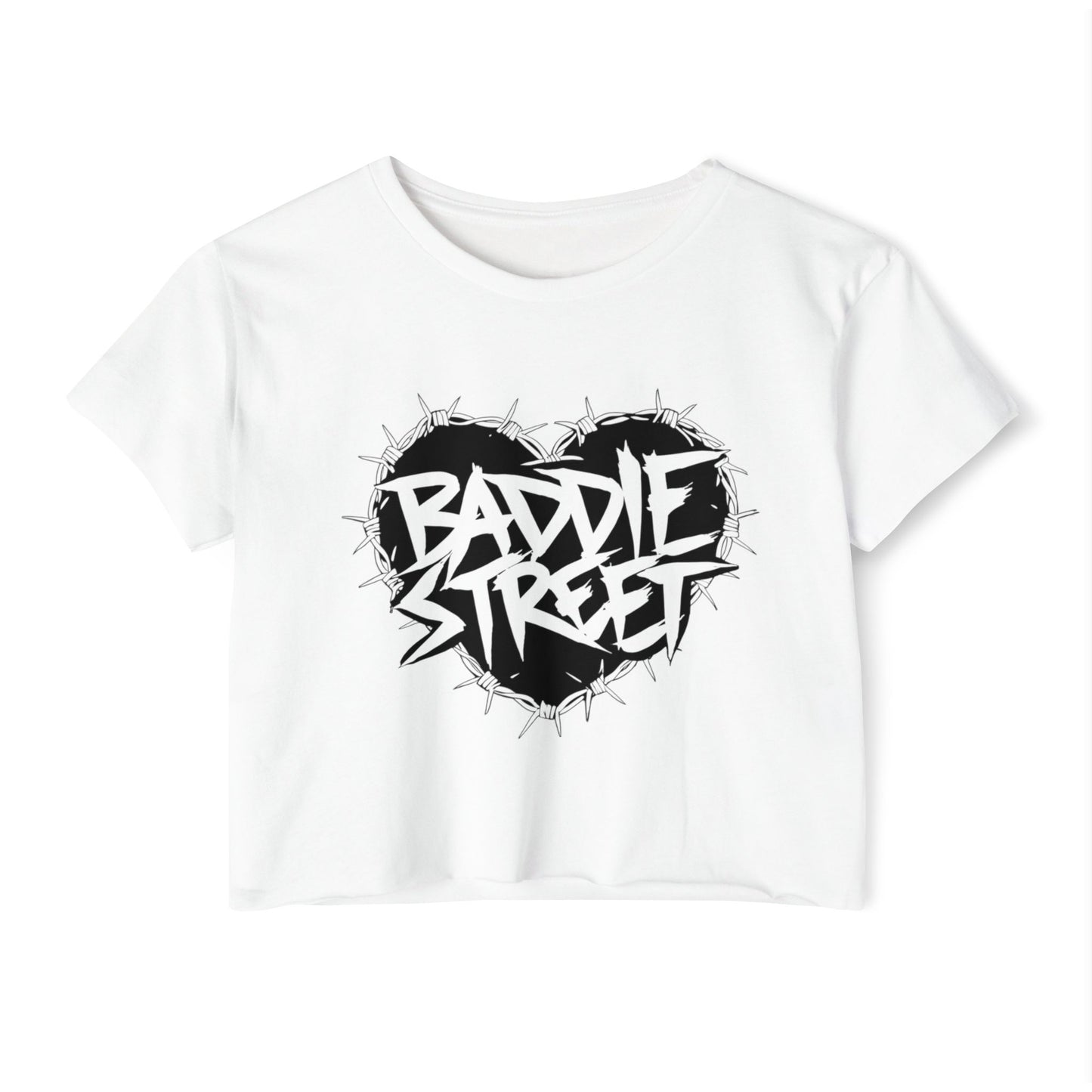 "Baddie Street" Barbed Wire Heart Logo Women's Crop Top