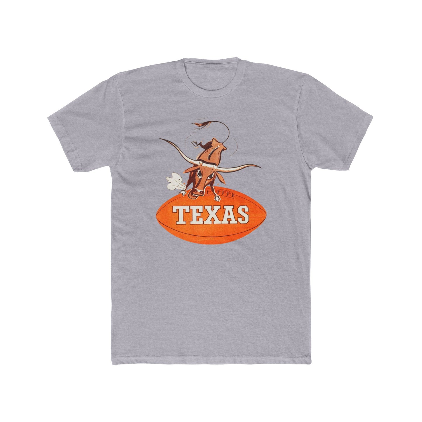 'Texas Longhorn Bevo Football' Cotton Crew Tee