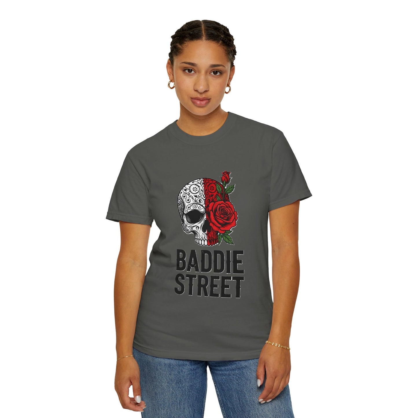 "Baddie Street" Dying Love Skull & Rose Logo T-Shirt