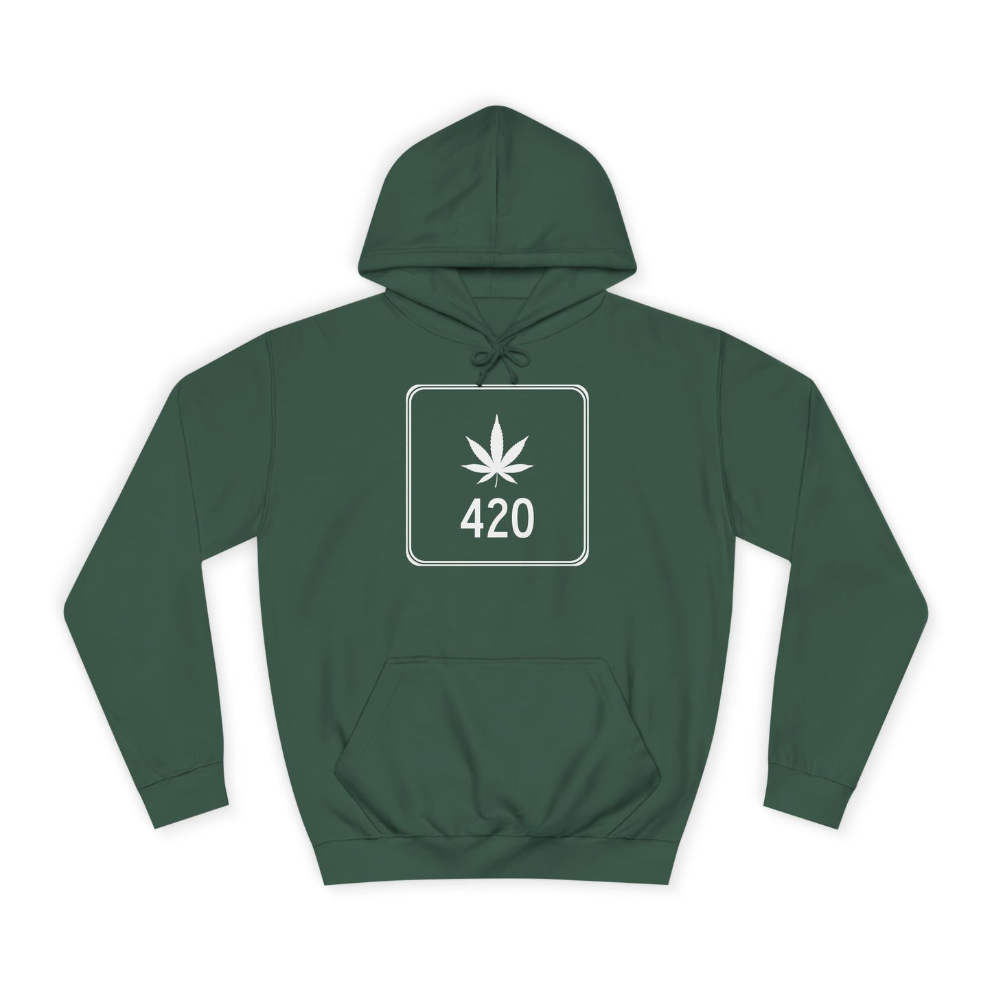"Hippe Highway" 420 Pot Leaf Sign College Hoodie