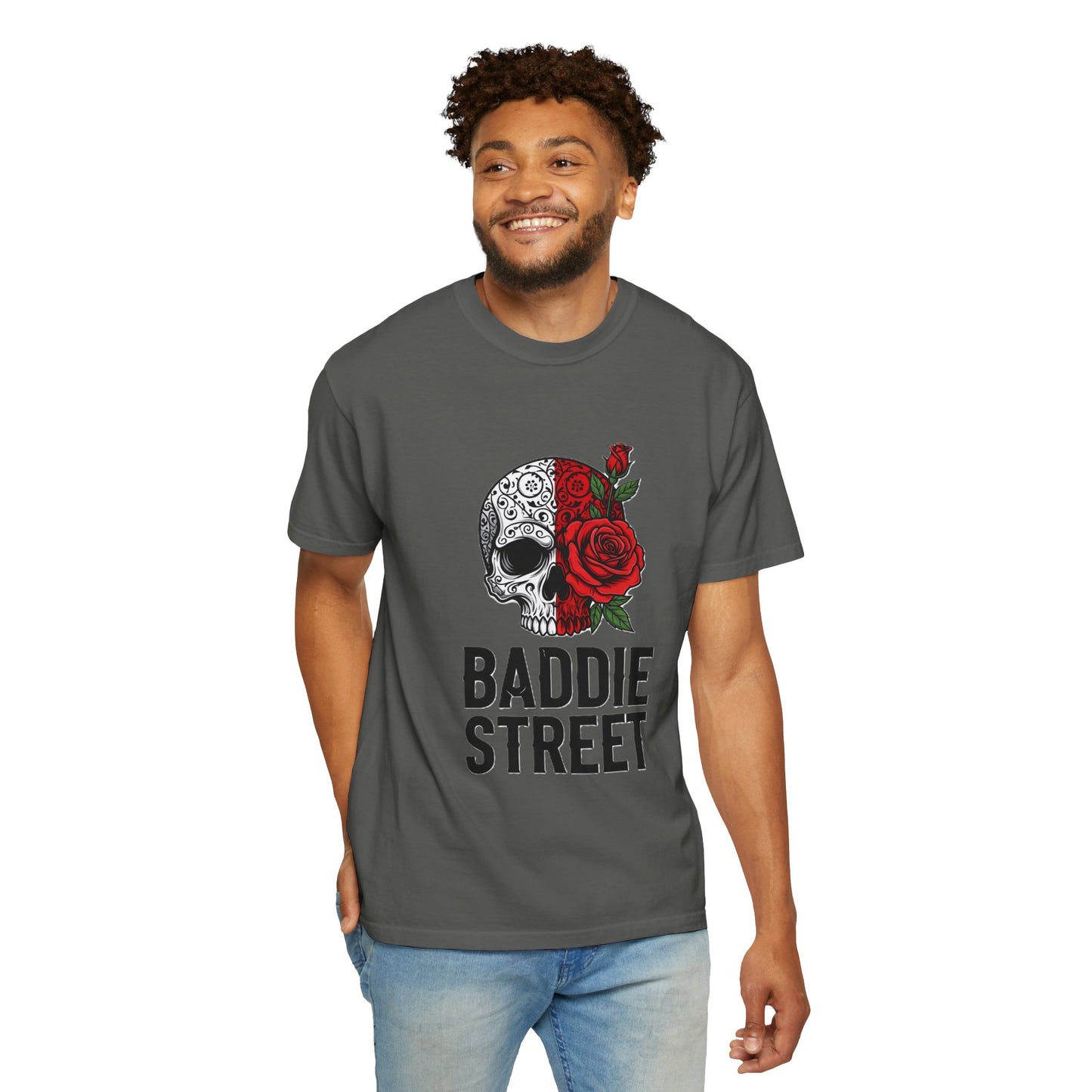 "Baddie Street" Dying Love Skull & Rose Logo T-Shirt