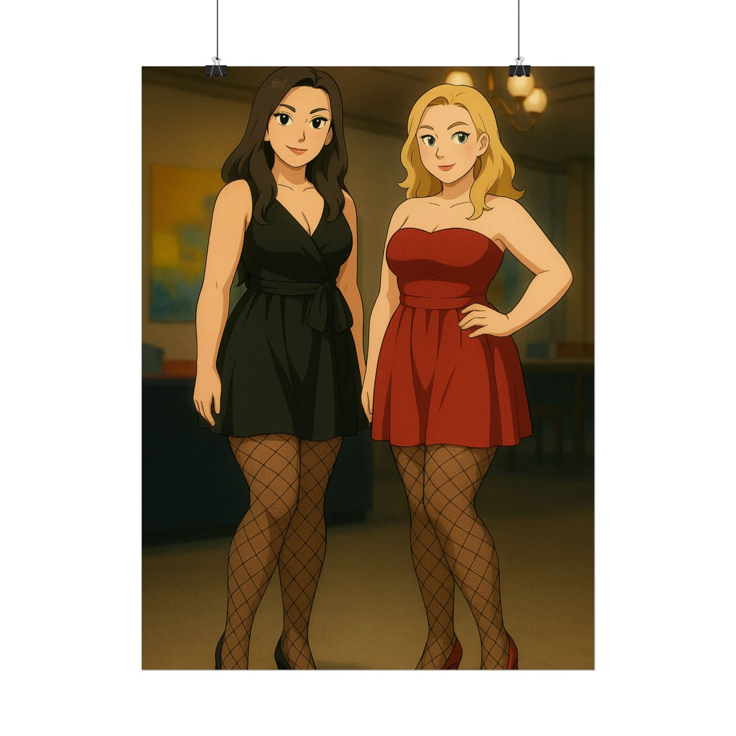 Loco Fits Anime Girls 'Two Ladies in Cocktail Dresses' Poster