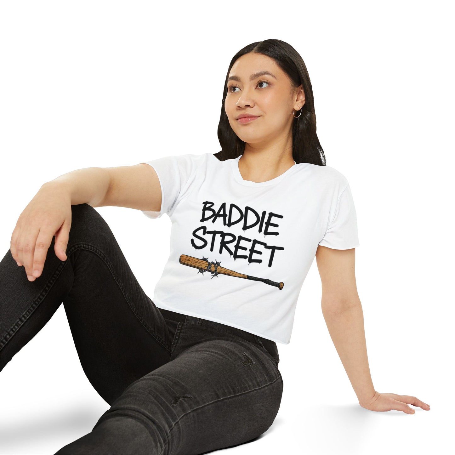 "Baddie Street" Baddie Bat V2 Logo Women's Crop Top
