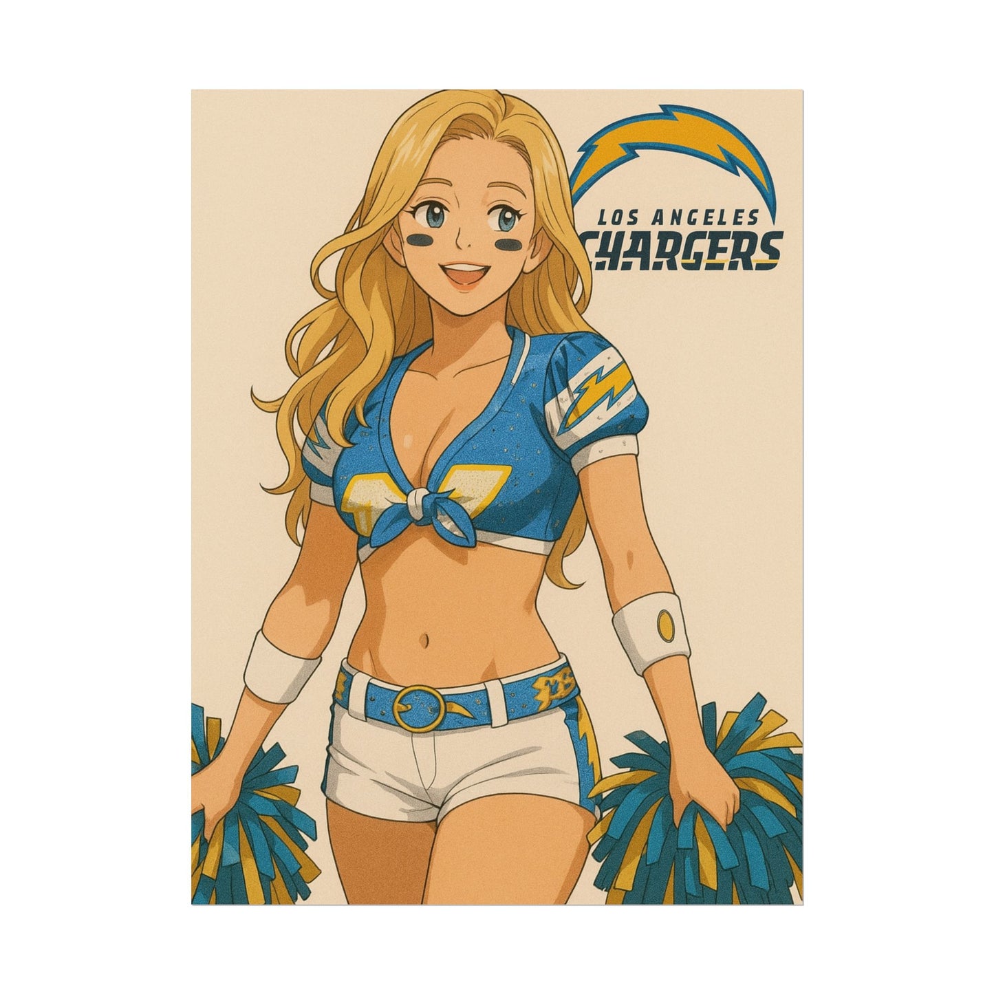 Loco Fits Anime Girls 'Chargers Cheerleader 1' Poster