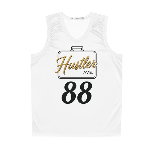 White "Hustler Ave" #88 All Business Gold Briefcase Alt. Basketball Jersey