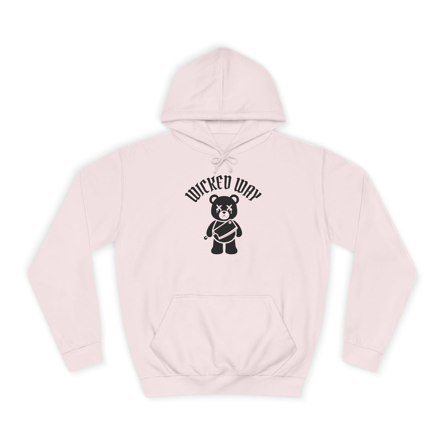 "Wicked Way" Deady Bear Butcher Knife Black Logo College Hoodie