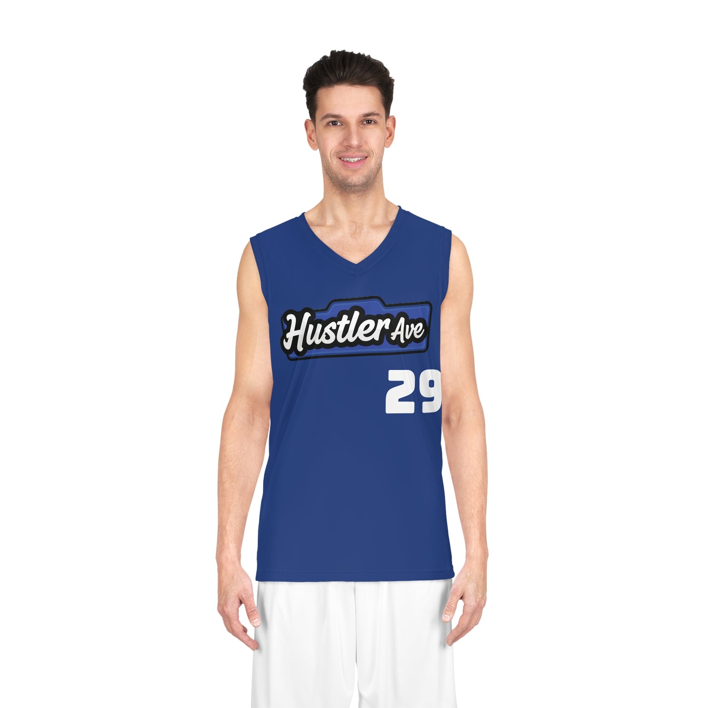 Blue & White "Hustler Ave" #29 Alt. Basketball Jersey