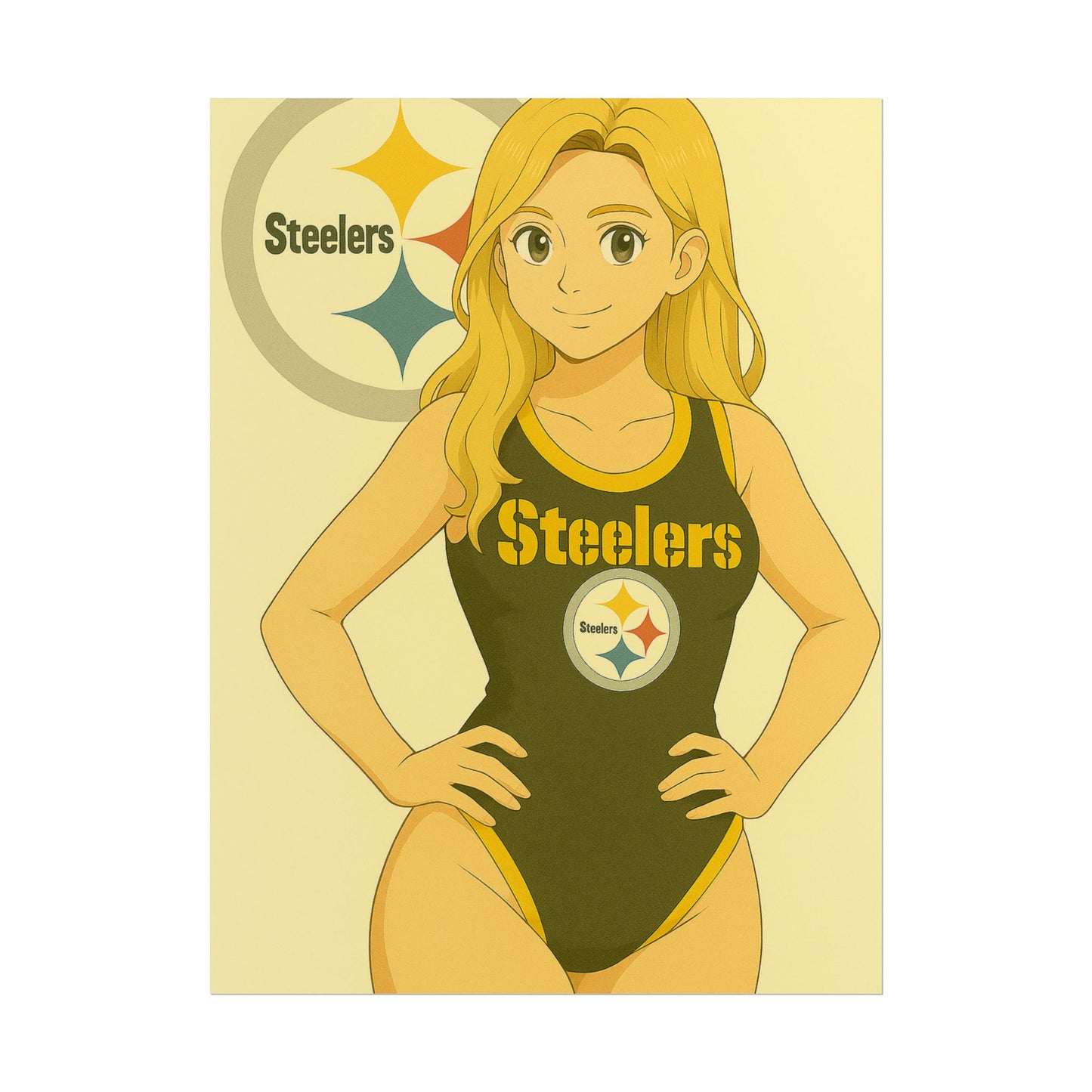 Loco Fits Anime Girls 'Steelers Girl Swimsuit' Poster