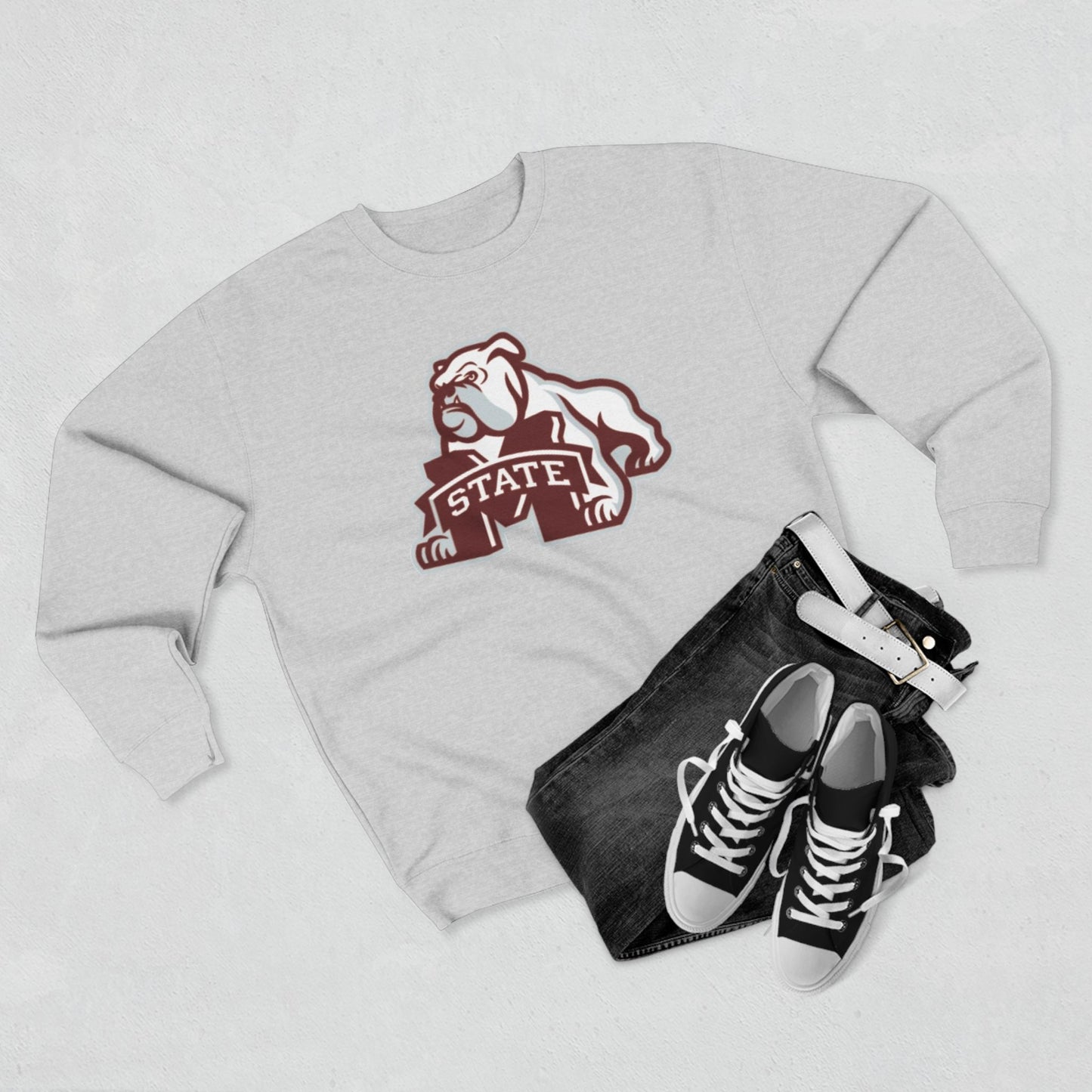 'Mississippi State Bulldog Bully' Cotton Crewneck Sweatshirt