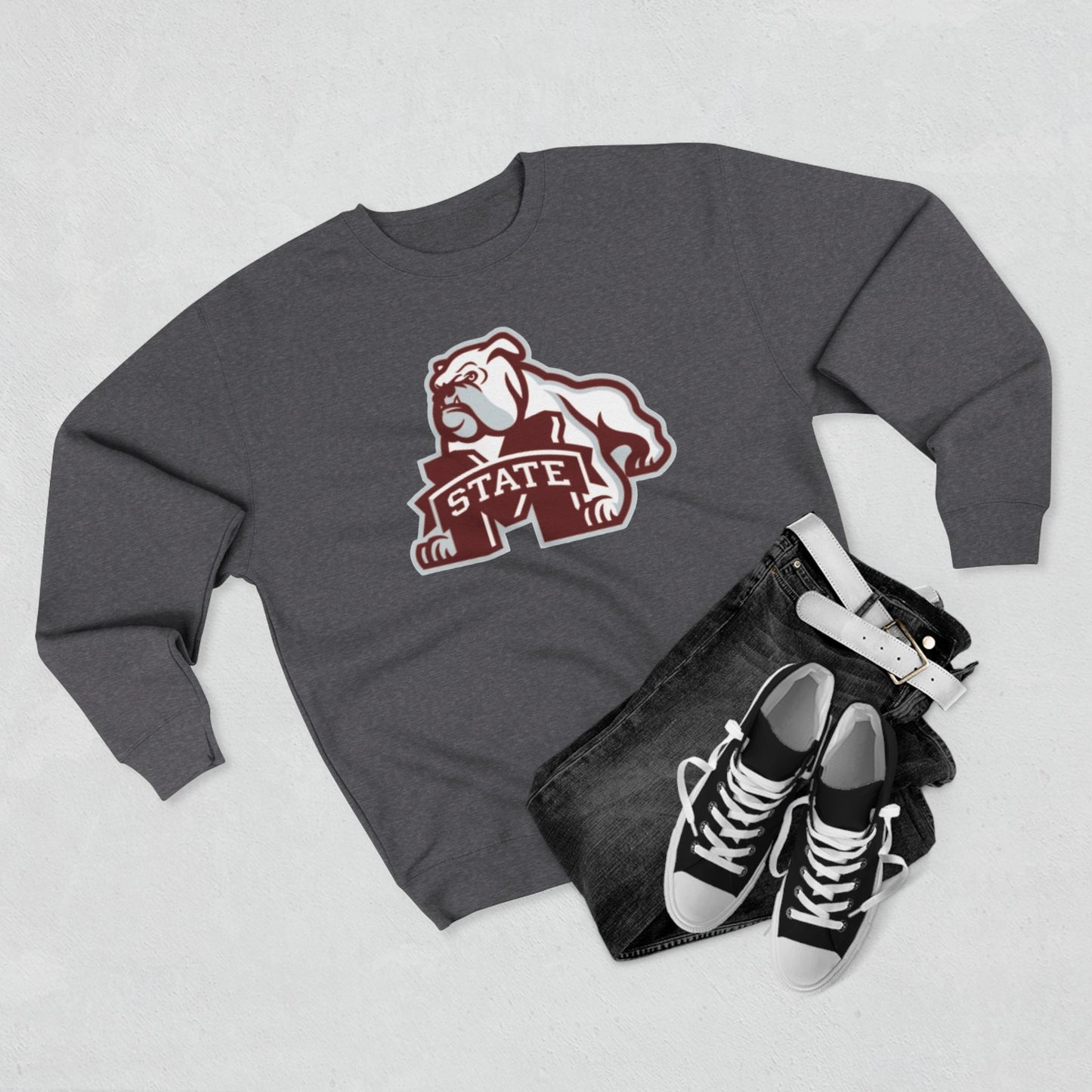 'Mississippi State Bulldog Bully' Cotton Crewneck Sweatshirt