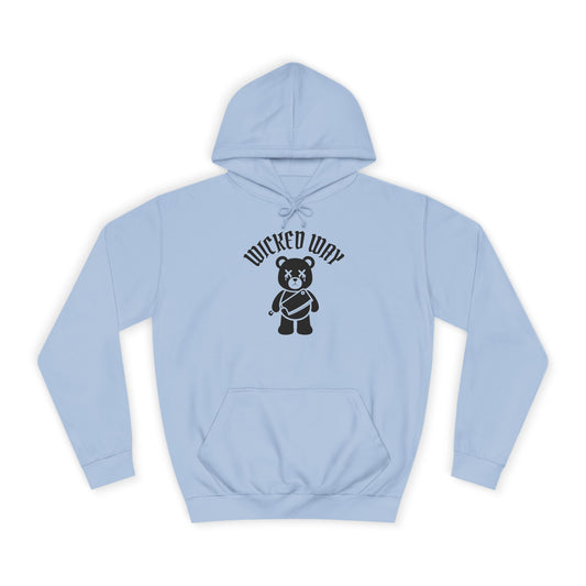 "Wicked Way" Deady Bear Butcher Knife Black Logo College Hoodie