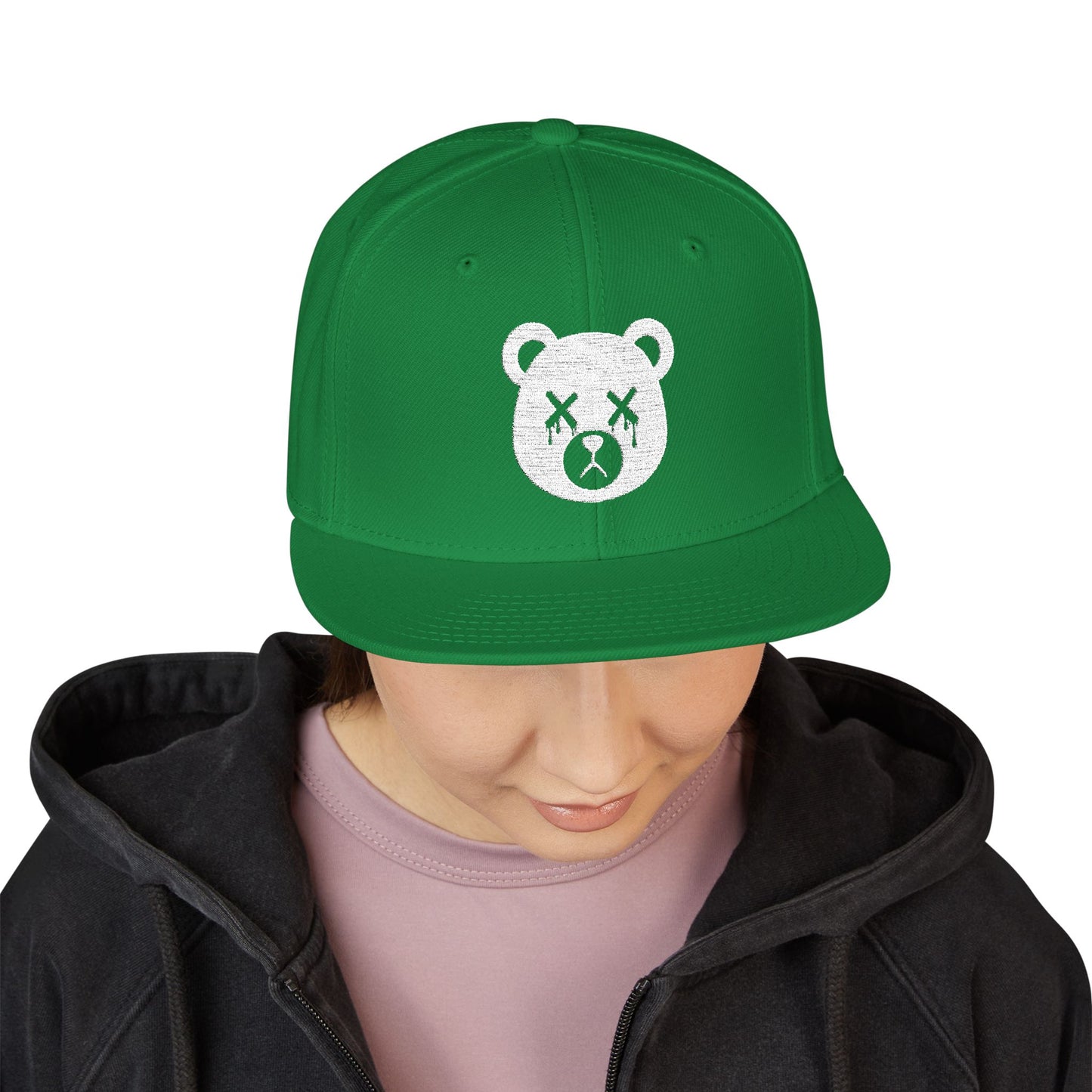 "Wicked Way" Dead Bear Head Alt. White Logo Snapback Hat (Multi Color Options)