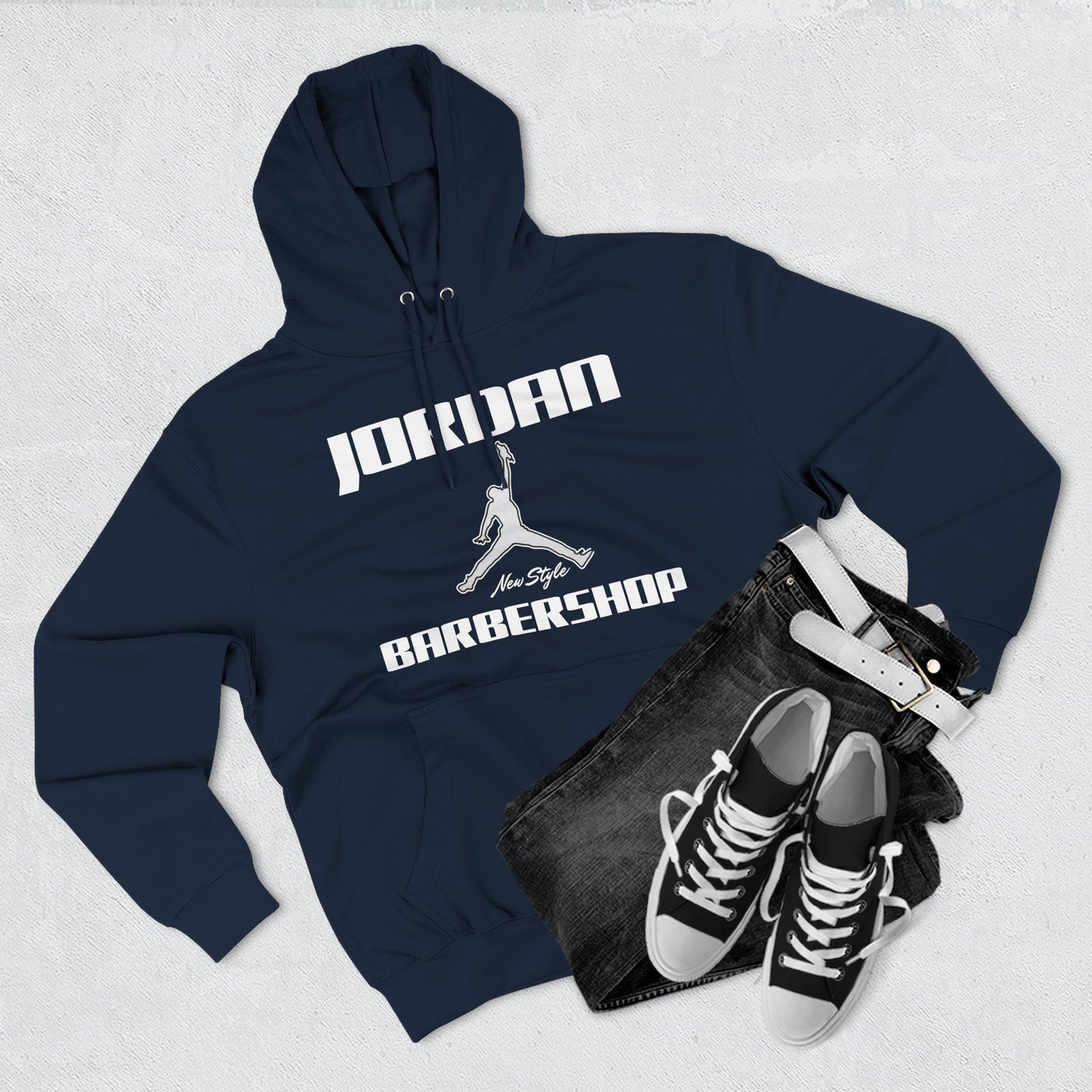 Jordan New Style Barbershop Fleece Hoodie (New White Font)