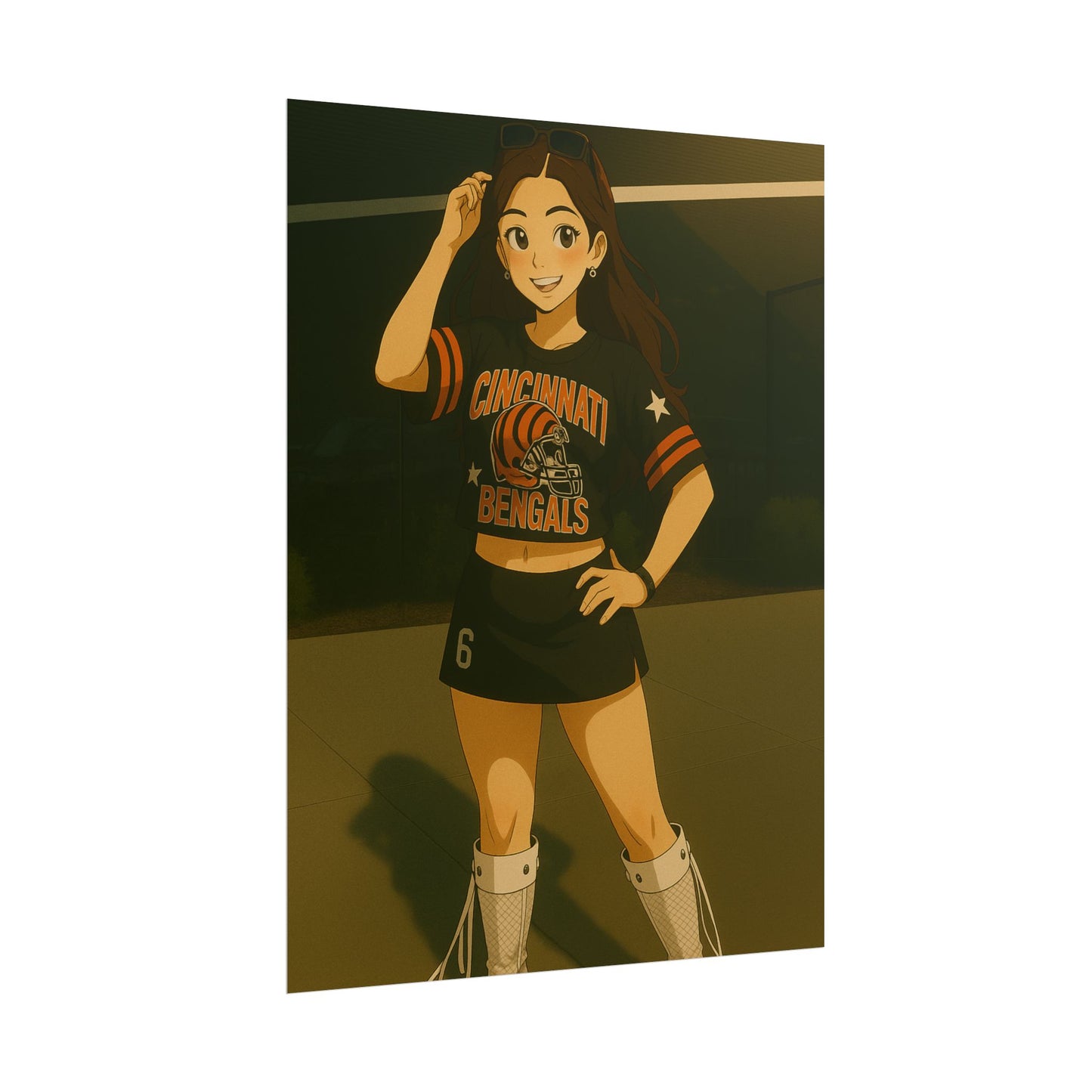 Loco Fits Anime Girls 'Bengals Girl 1' Poster