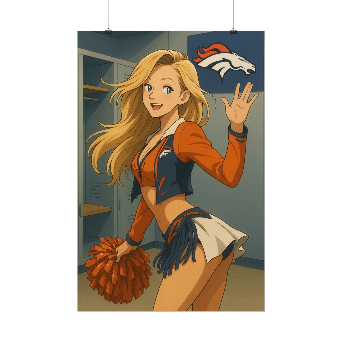 Loco Fits Anime Girls 'Broncos Cheerleader Locker Room 1' Poster