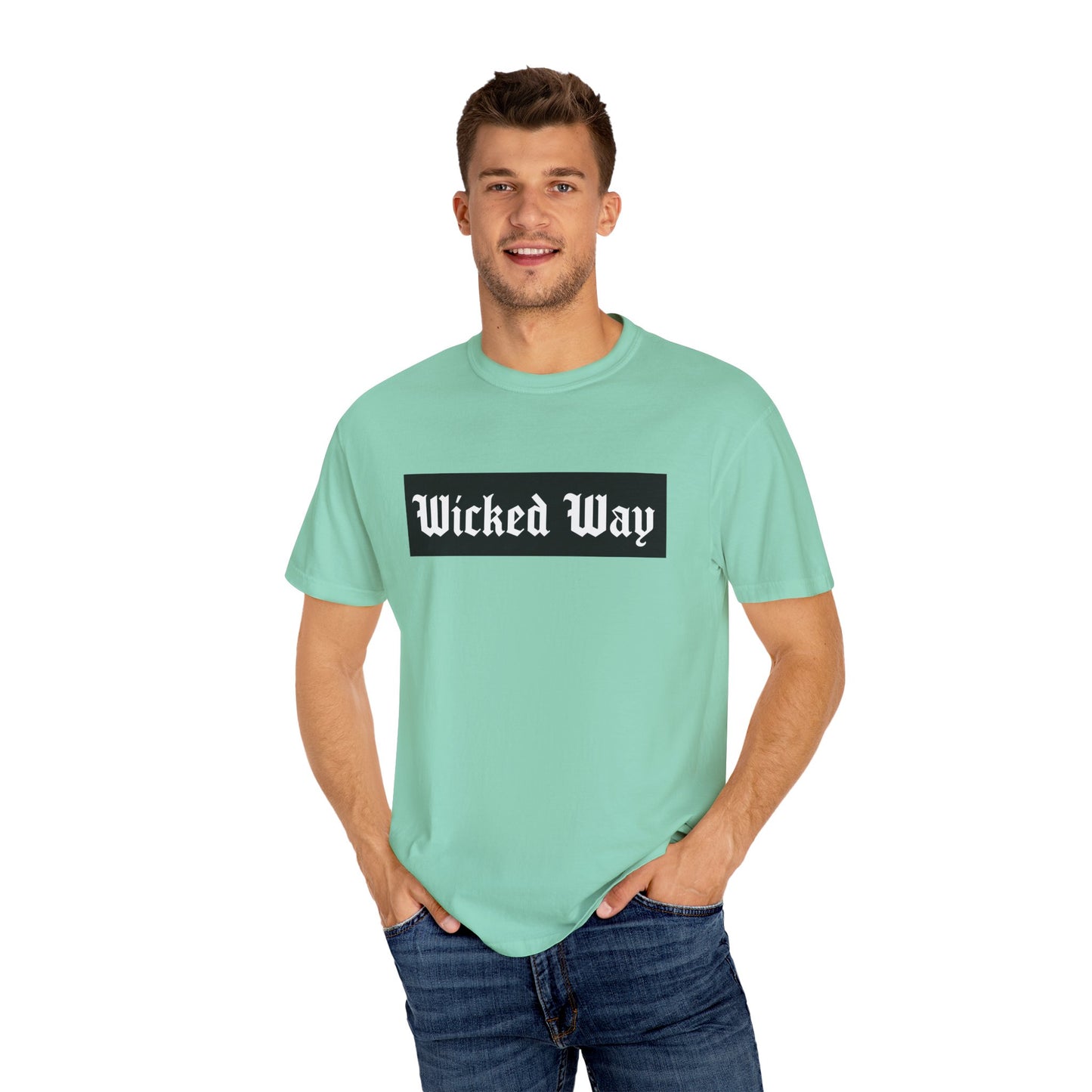 "Wicked Way" Block Gothic Lettering T-shirt