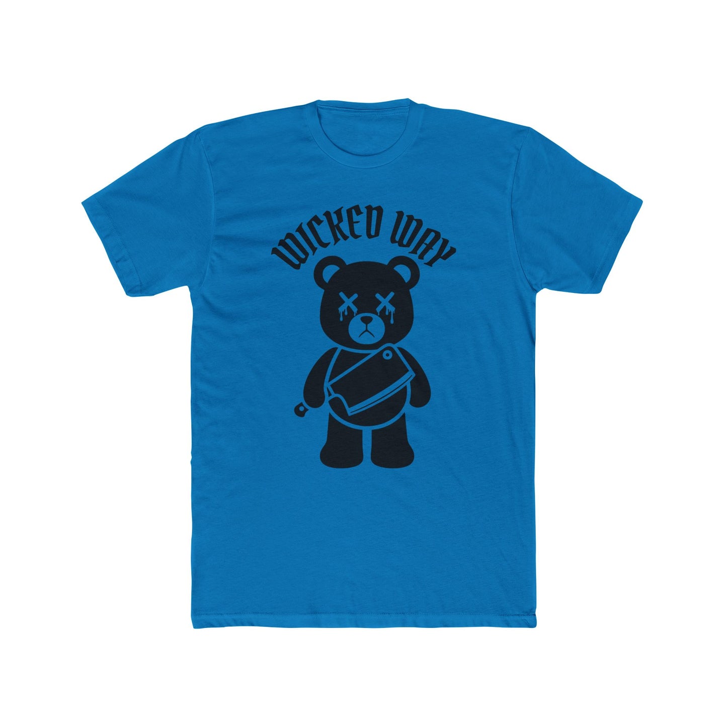 "Wicked Way" Deady Bear Butcher Knife Cotton Crew Tee