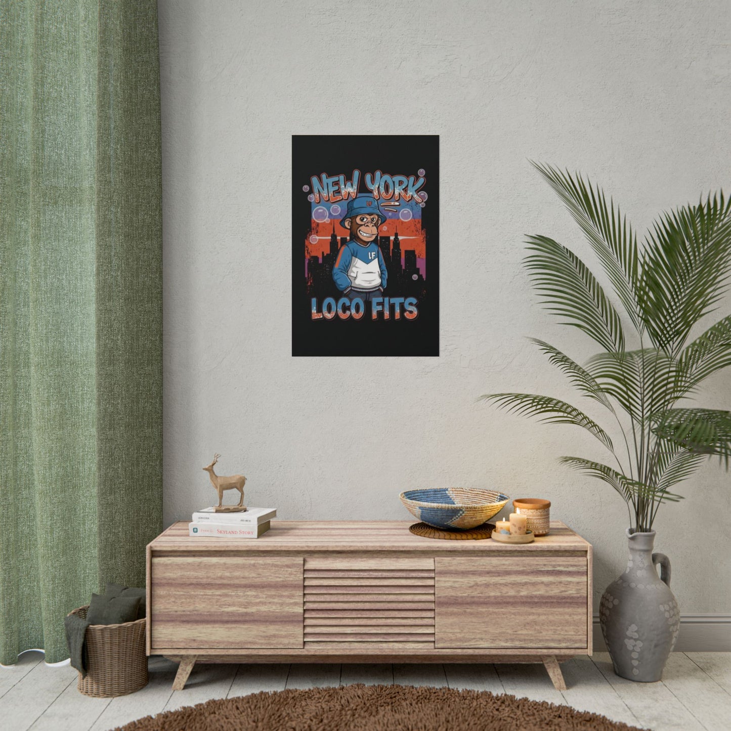 New York Loco Fits Monkey Art Poster - Urban Streetwear Vibe Decor