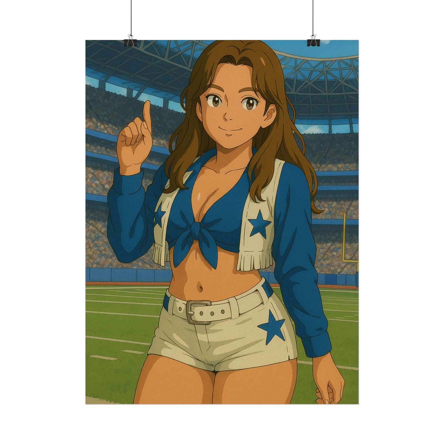 Loco Fits Anime Girls 'Cowboy Cheerleader On-Field' Poster